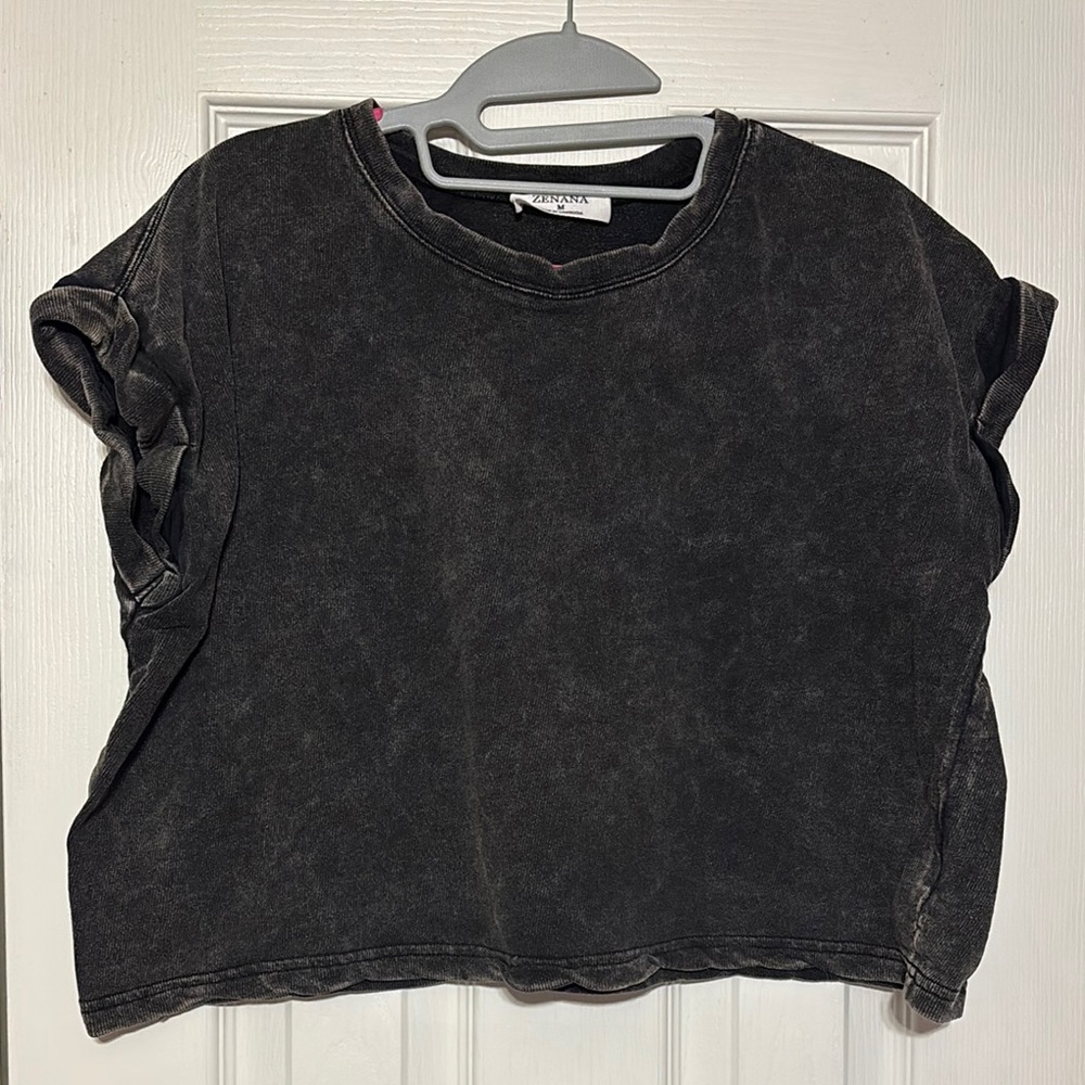 Zenana Black Crop Top